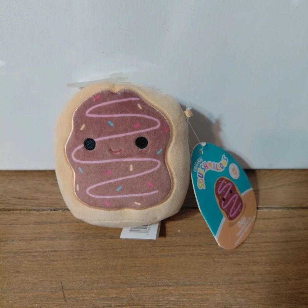Squishmallows Deja the Chocolate Donut Squeaky Dog Toy - 3.5" NWT